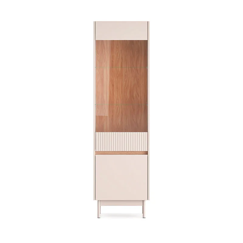 Vitrine 2 portes Connie Cachemire et Bois