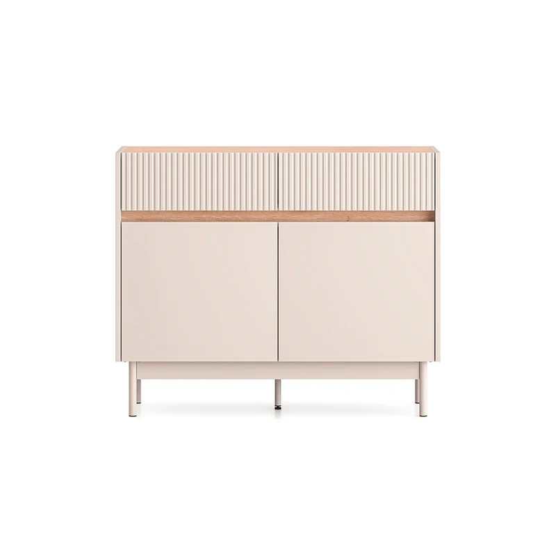 Buffet 2 portes 2 tiroirs Connie Cachemire et Bois