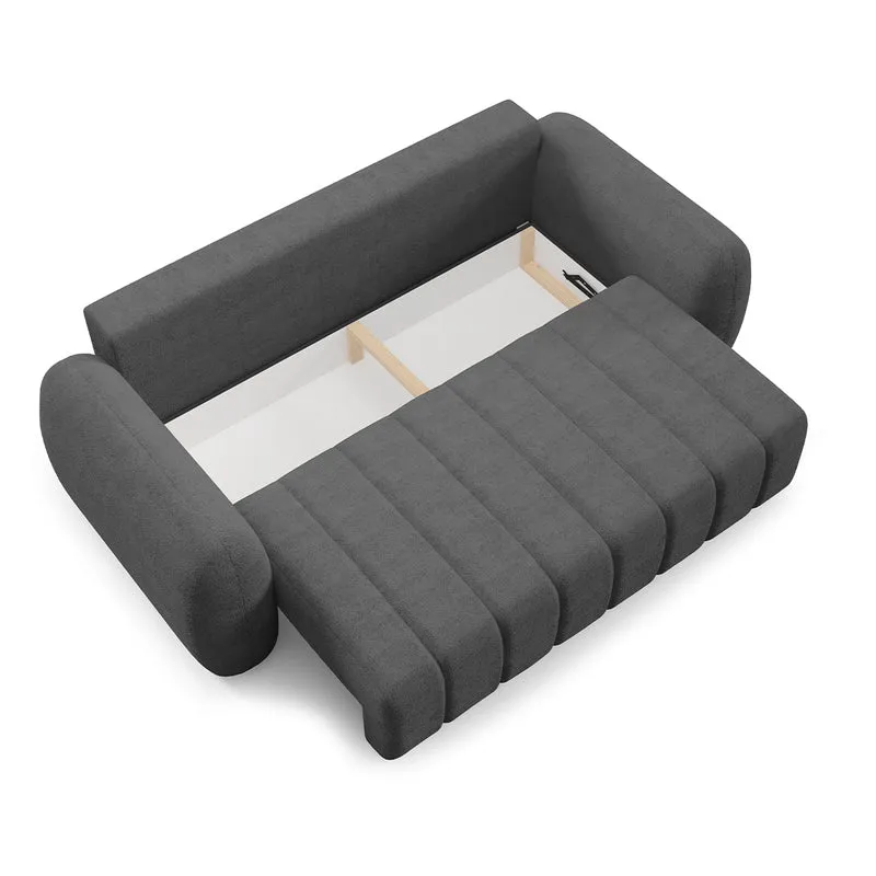 Canapé convertible 3 places avec coffre Cesar Gris foncé