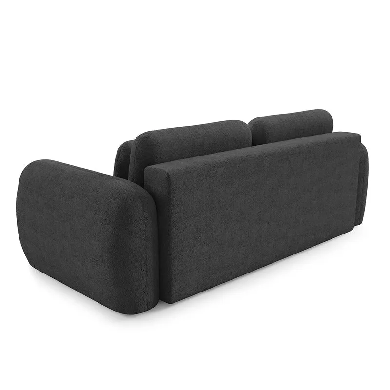 Canapé convertible 3 places avec coffre Cesar Gris foncé