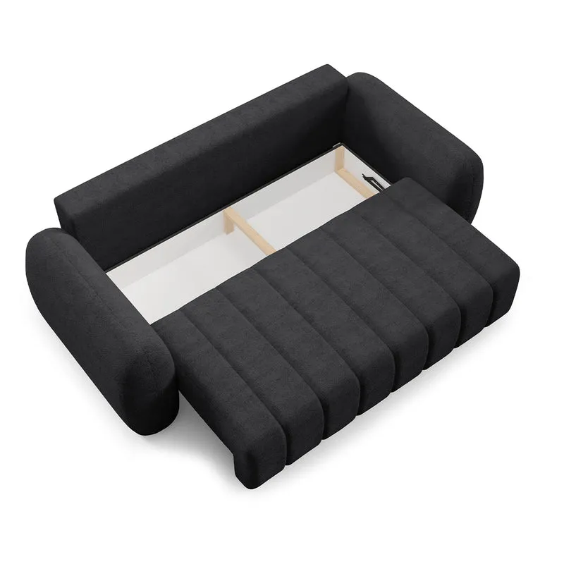 Canapé convertible 3 places avec coffre Cesar Noir