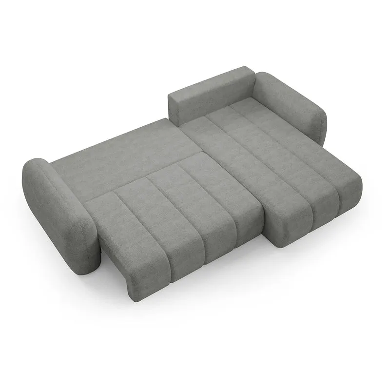 Canapé d'angle réversible et convertible 3 places avec coffre Cesar Gris clair