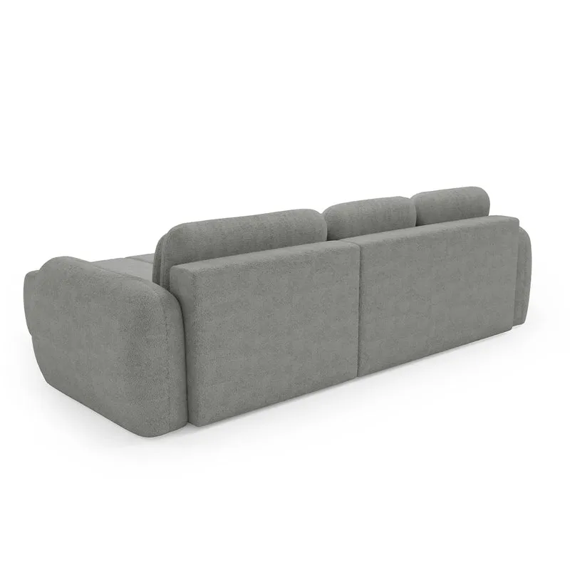 Canapé d'angle réversible et convertible 3 places avec coffre Cesar Gris clair