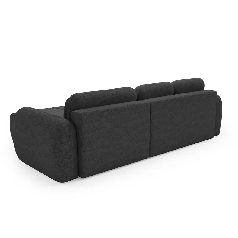 Canapé d'angle réversible et convertible 3 places avec coffre Cesar Gris foncé