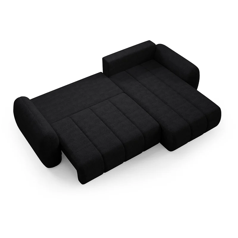 Canapé d'angle réversible et convertible 3 places avec coffre Cesar Noir