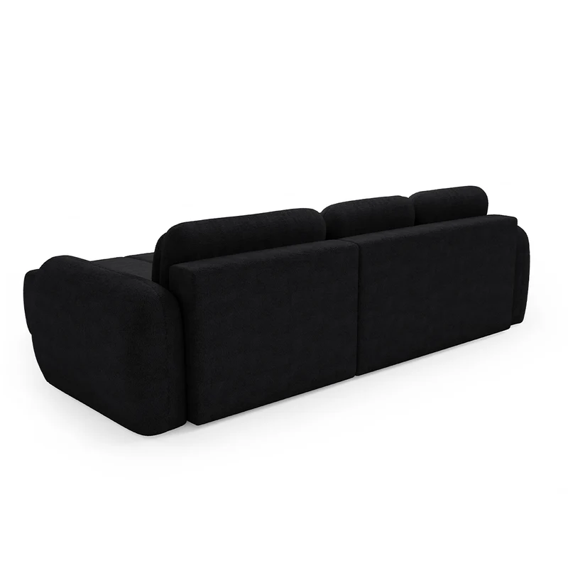 Canapé d'angle réversible et convertible 3 places avec coffre Cesar Noir