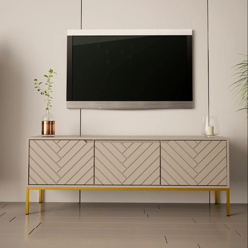 Meuble TV 3 portes 151 cm Daria Cachemire