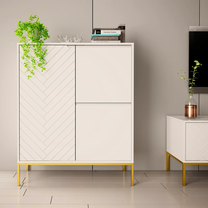 Buffet haut 3 portes Daria Blanc