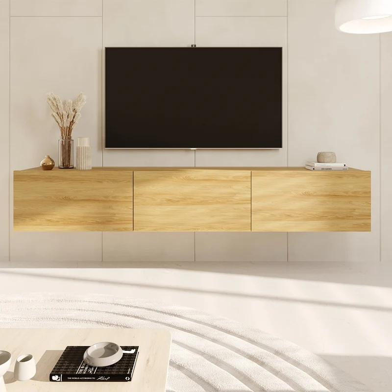 Meuble TV mural 3 portes 160 cm Idao Bois
