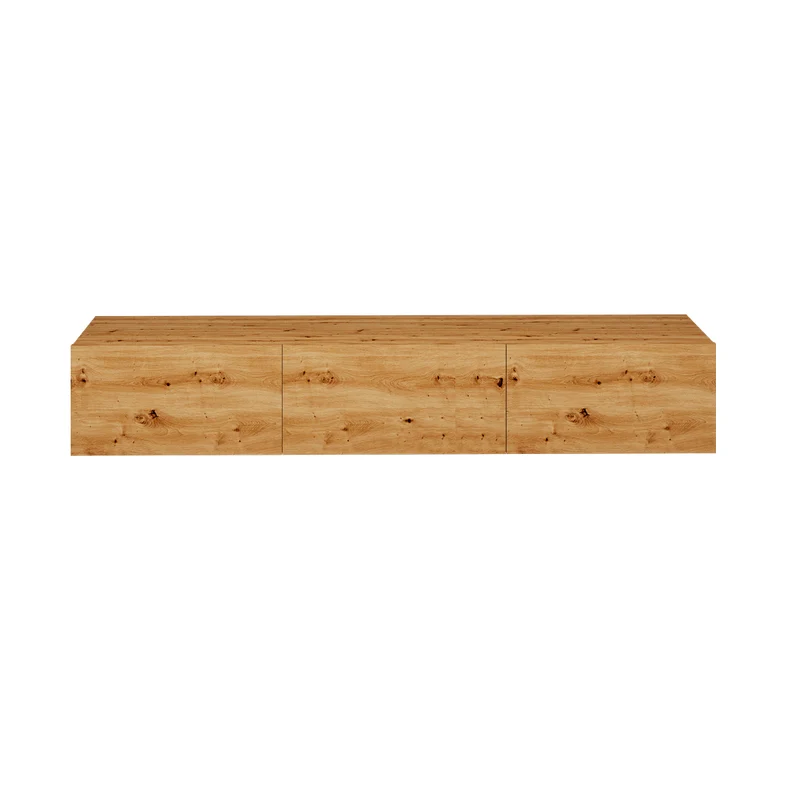 Meuble TV mural 3 portes 160 cm Idao Bois clair