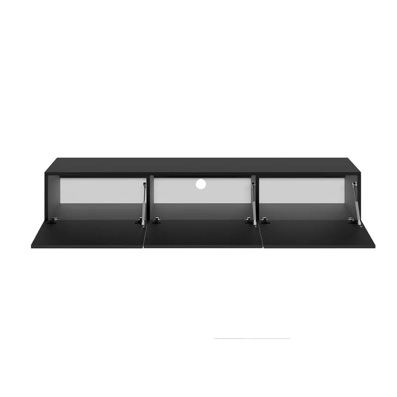 Meuble TV mural 3 portes 160 cm Idao Noir