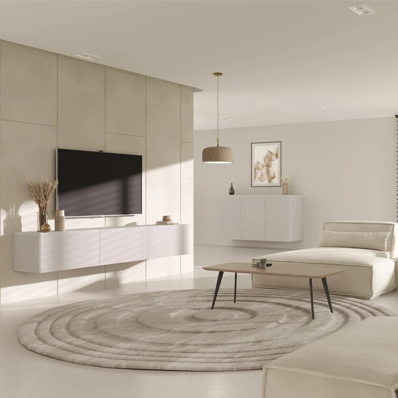 Meuble TV mural 3 portes 160 cm Idao Blanc