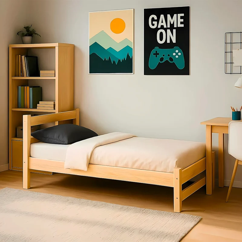 Lit 90x200 sommier inclus Kocot Kids Axel Bois