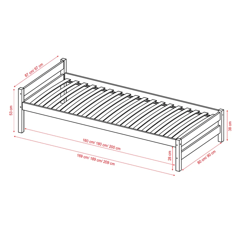 Lit 90x200 sommier inclus Kocot Kids Axel Bois
