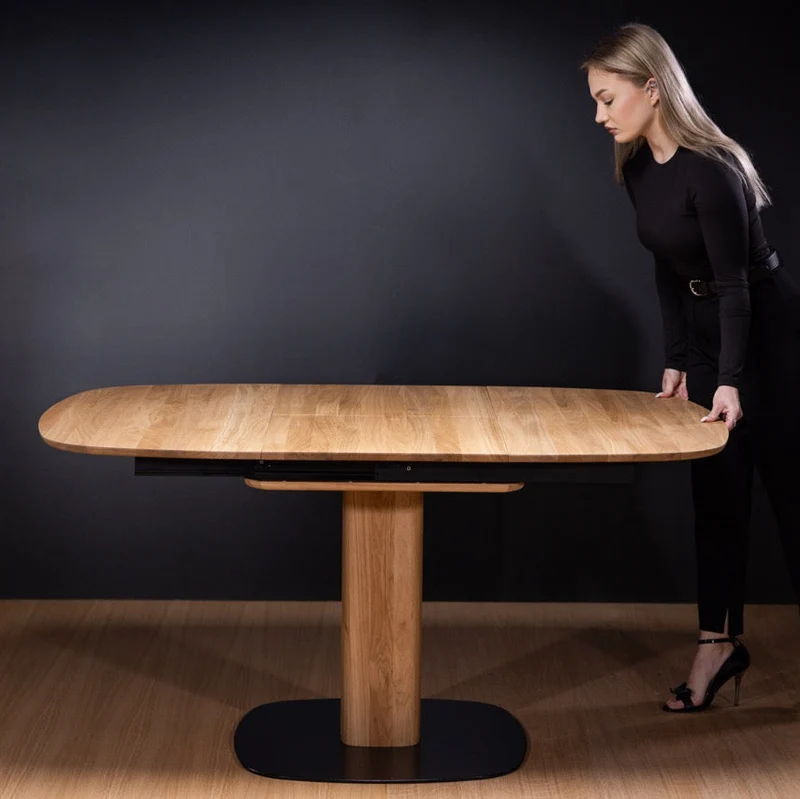 Table à manger extensible en chêne massif LUNA | VESKOR