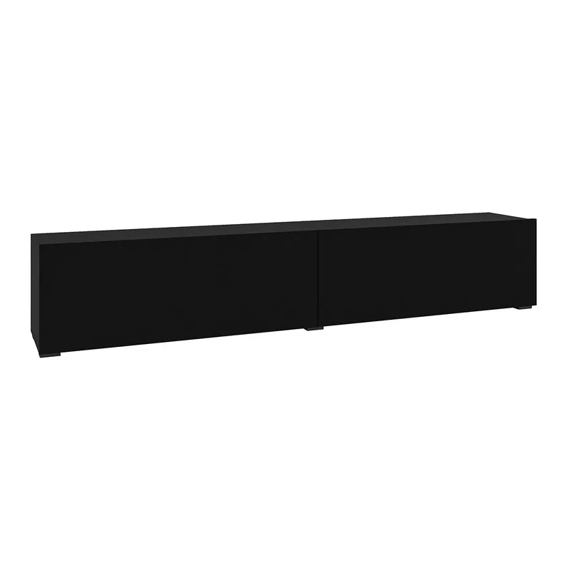 Meuble TV 2 portes 180 cm Glora Noir