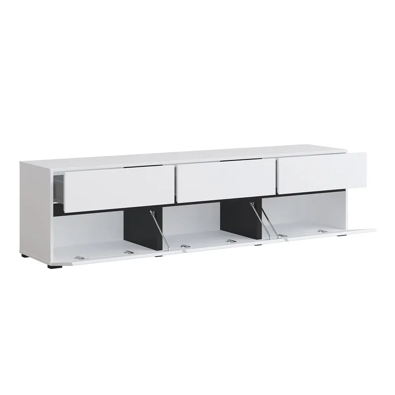 Meuble TV 3 portes 180 cm Lilia Blanc