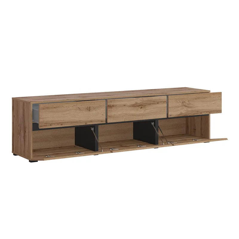 Meuble TV 3 portes 180 cm Lilia Bois