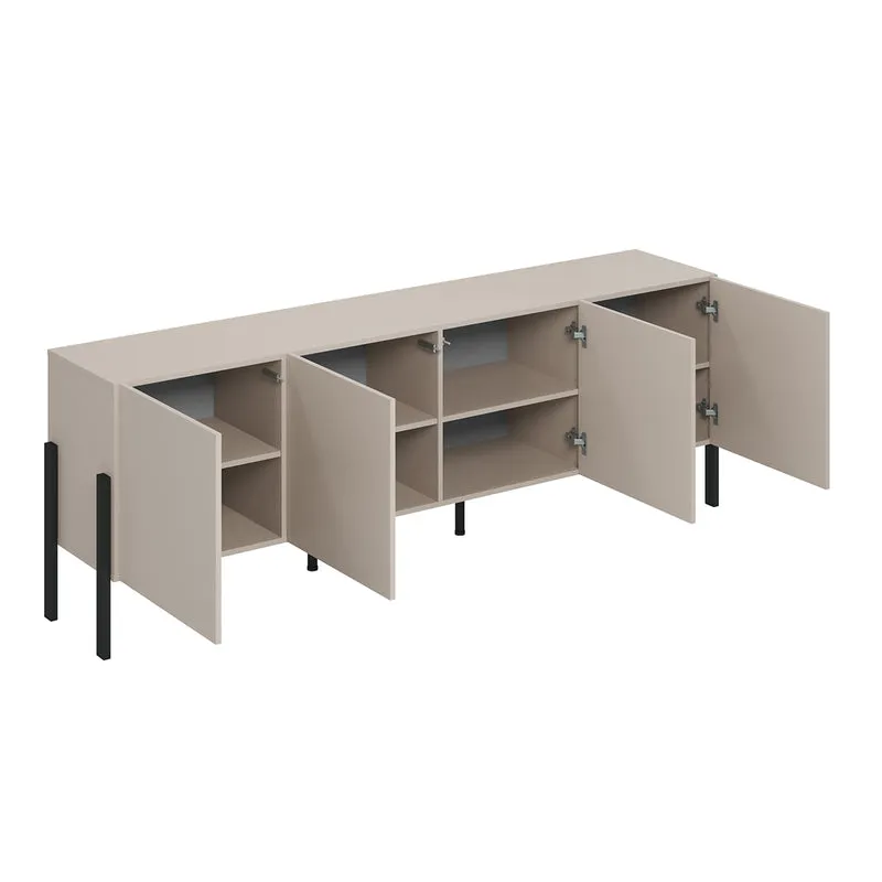 Meuble TV 4 portes 200 cm Bérénice Cachemire