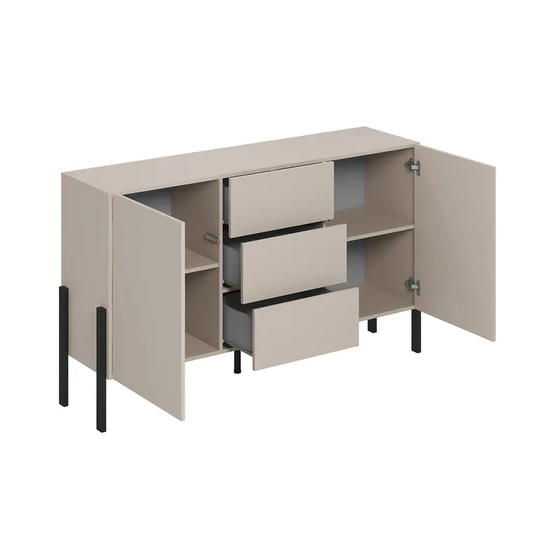 Buffet 2 portes 3 tiroirs Bérénice Cachemire