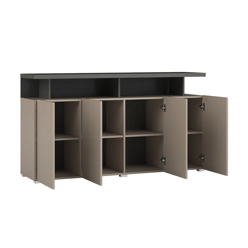 Buffet 4 portes Opio Taupe et Anthracite
