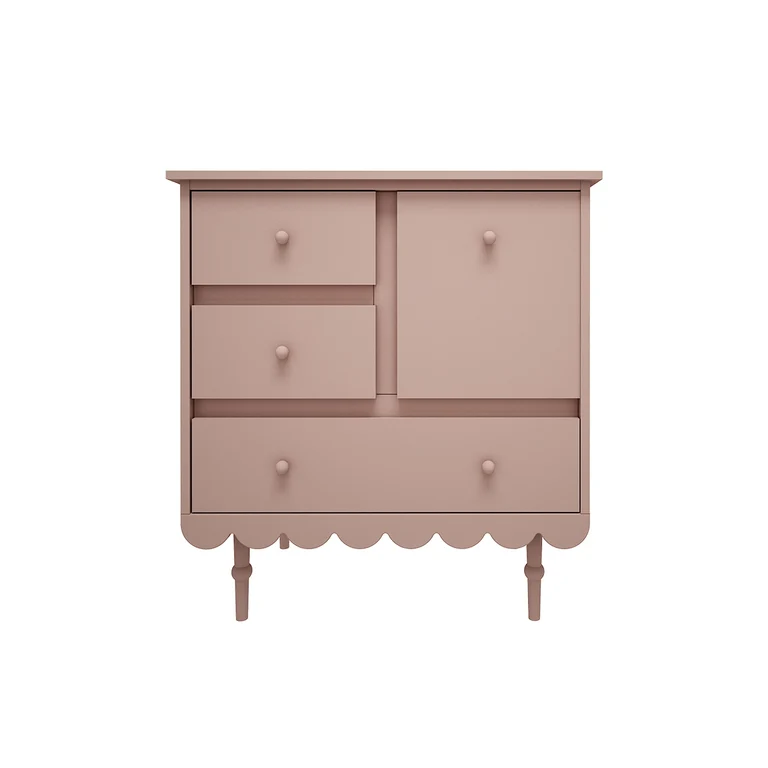 Lit évolutif 70x140 et commode 3 tiroirs Wood Luck Babushka Rose