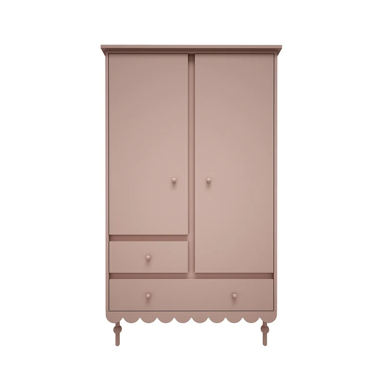 Commode 3 tiroirs et armoire 2 portes Wood Luck Babushka Rose