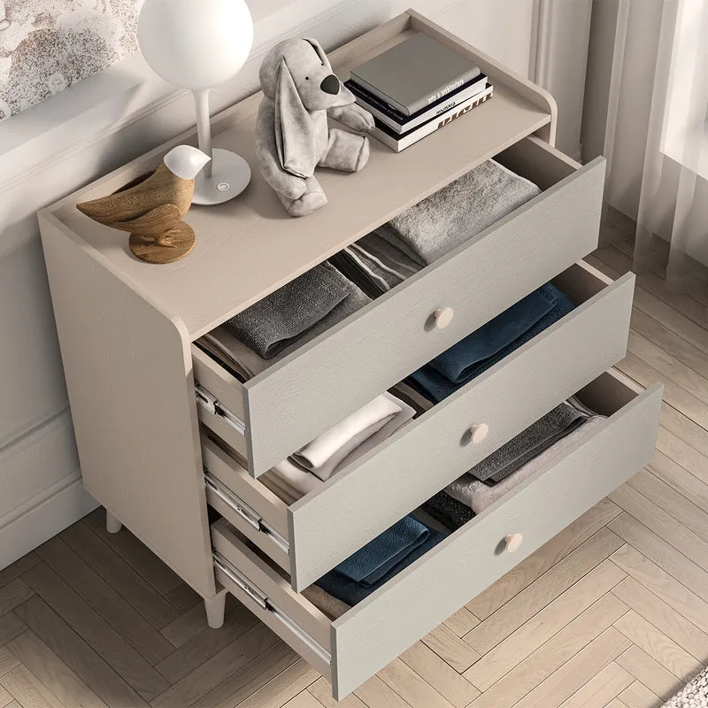 Commode 3 tiroirs Alycia Beige et Gris