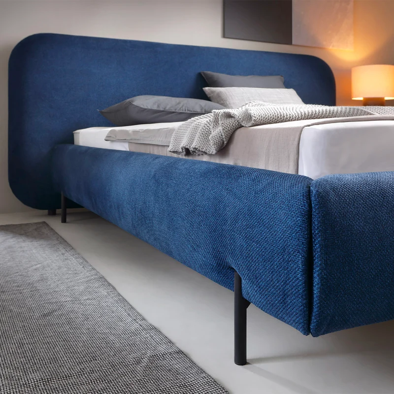 Lit coffre 160x200 sommier inclus Tobias Bleu