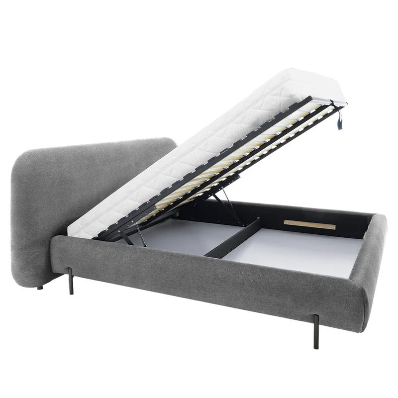 Lit coffre 160x200 sommier inclus Tobias Gris