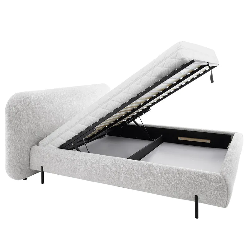 Lit coffre 160x200 sommier inclus Tobias Gris clair