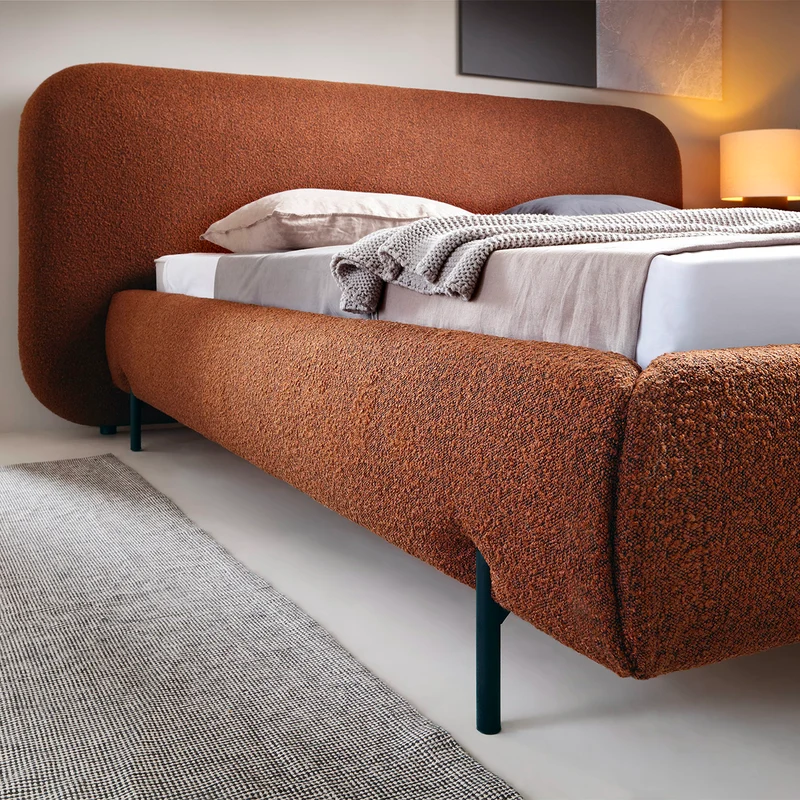 Lit coffre 180x200 sommier inclus Tobias Brique