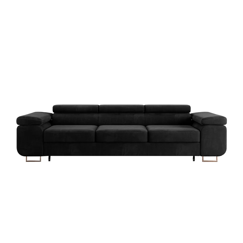 Canapé convertible 3 places Lyam Noir