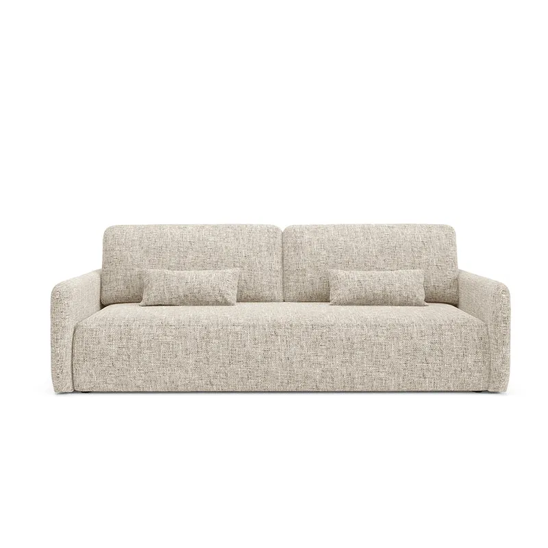 Canapé convertible 3 places avec coffre Lazare Gris clair