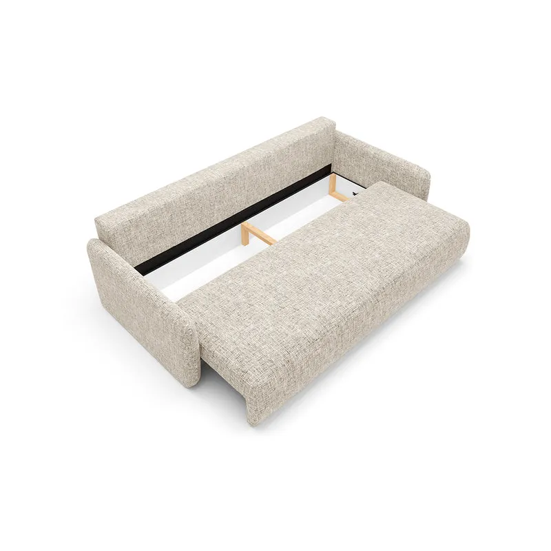 Canapé convertible 3 places avec coffre Lazare Gris clair