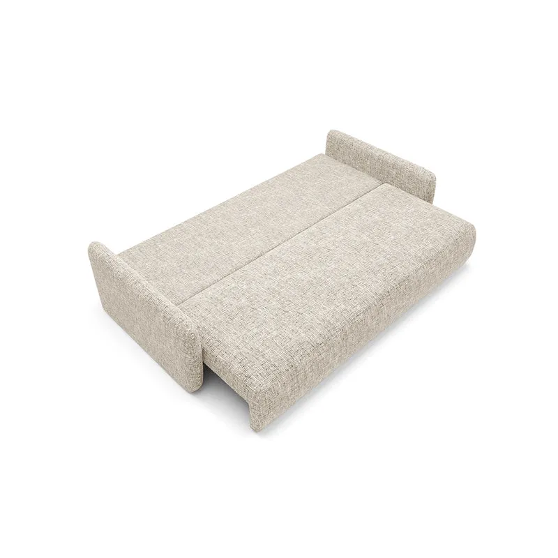 Canapé convertible 3 places avec coffre Lazare Gris clair