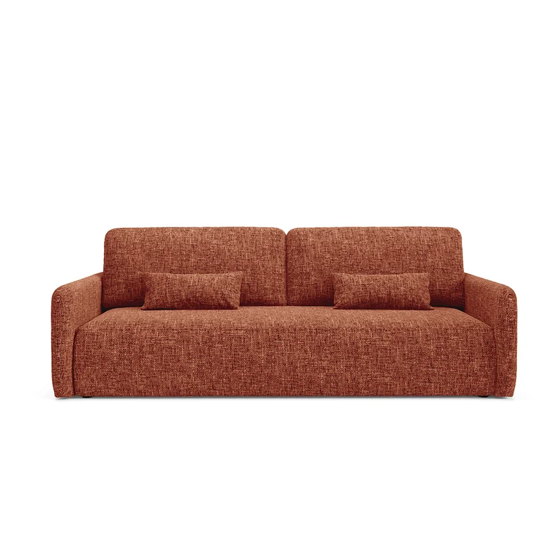 Canapé convertible 3 places avec coffre Lazare Terracotta
