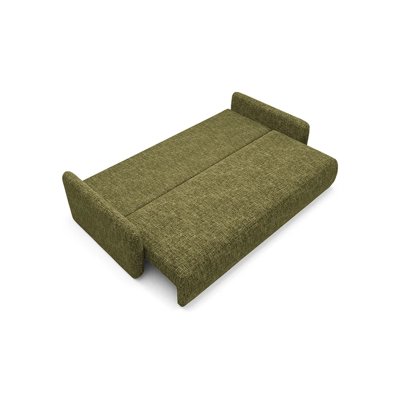 Canapé convertible 3 places avec coffre Lazare Vert