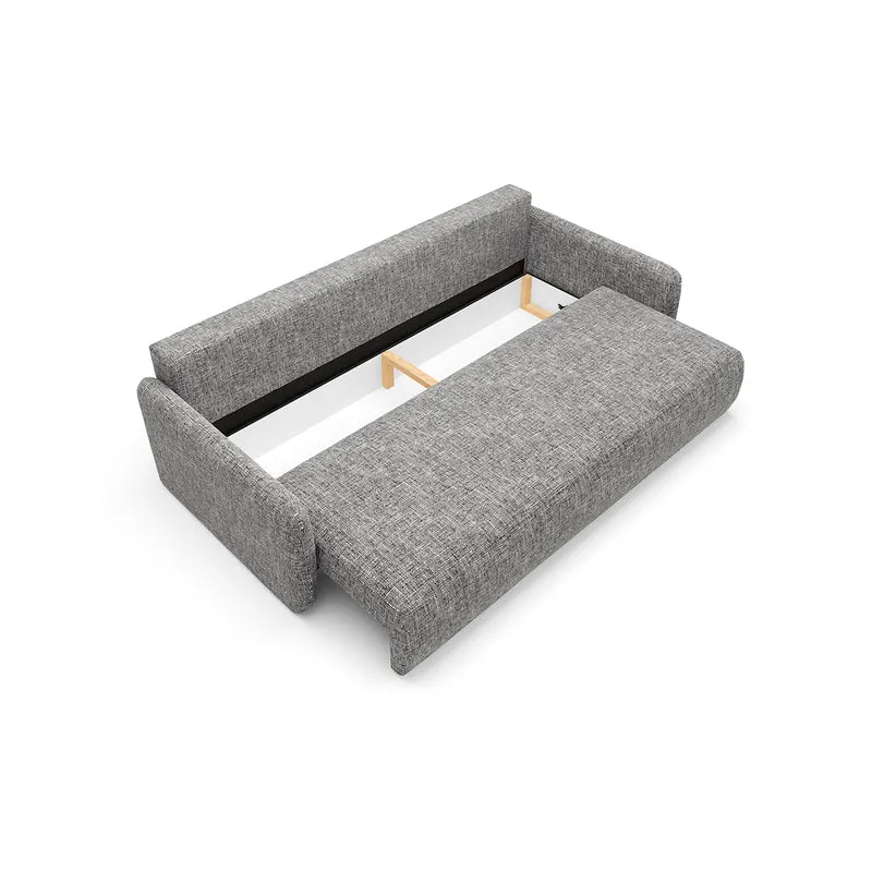 Canapé convertible 3 places avec coffre Lazare Gris