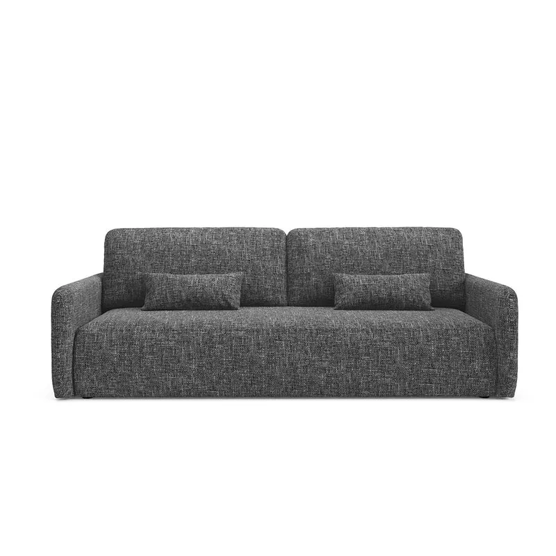 Canapé convertible 3 places avec coffre Lazare Gris foncé
