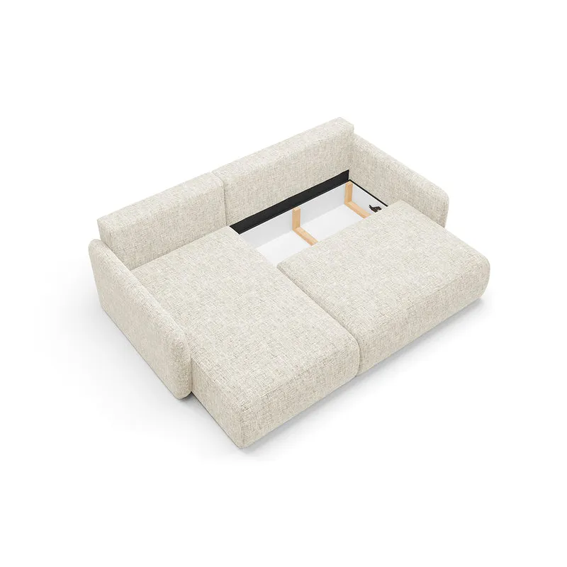 Canapé d'angle réversible et convertible 3 places avec coffre Lazare Blanc cassé
