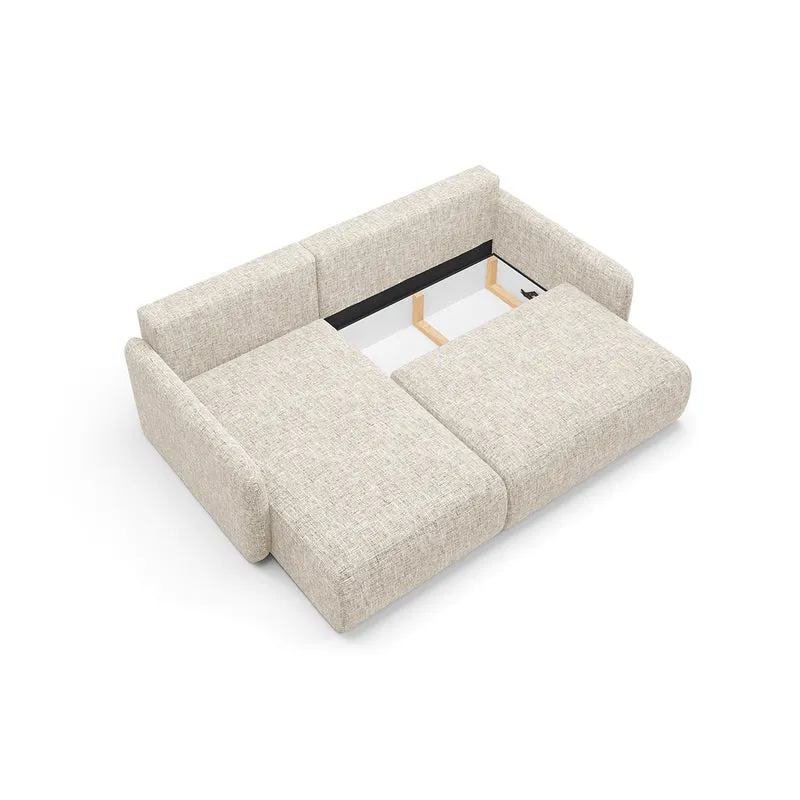 Canapé d'angle réversible et convertible 3 places avec coffre Lazare Gris clair