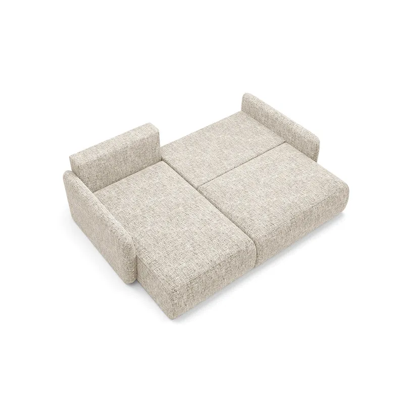 Canapé d'angle réversible et convertible 3 places avec coffre Lazare Gris clair