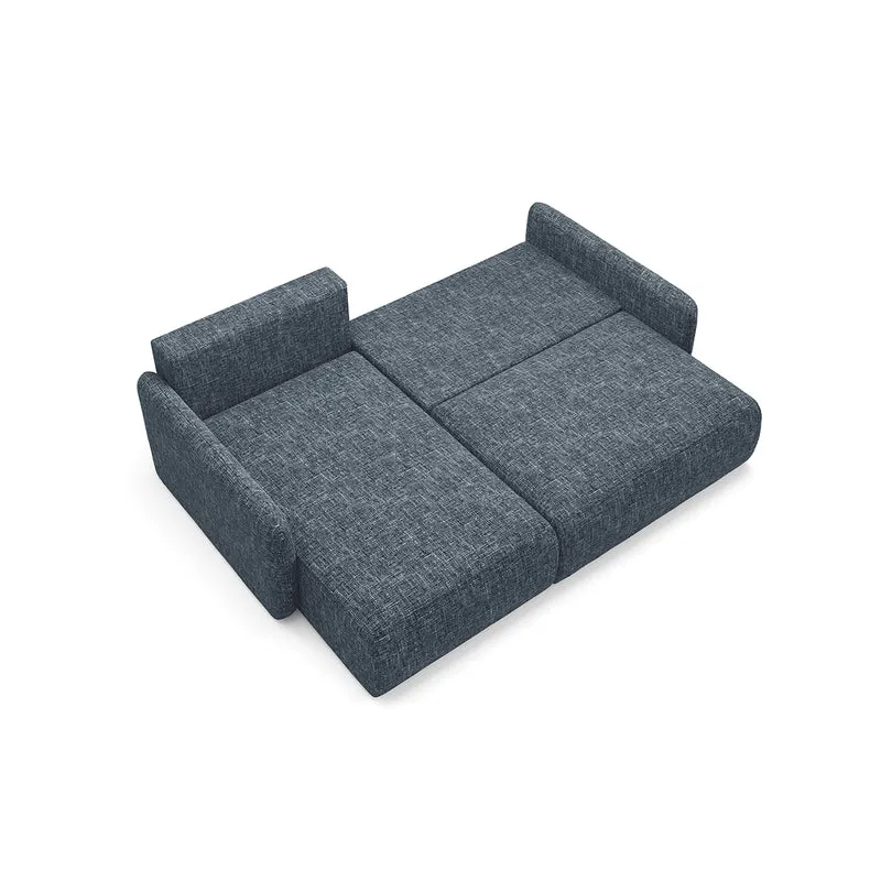 Canapé d'angle réversible et convertible 3 places avec coffre Lazare Bleu