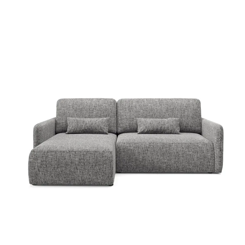Canapé d'angle réversible et convertible 3 places avec coffre Lazare Gris