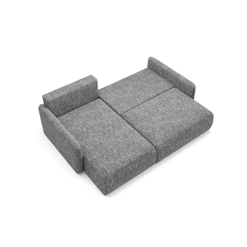 Canapé d'angle réversible et convertible 3 places avec coffre Lazare Gris