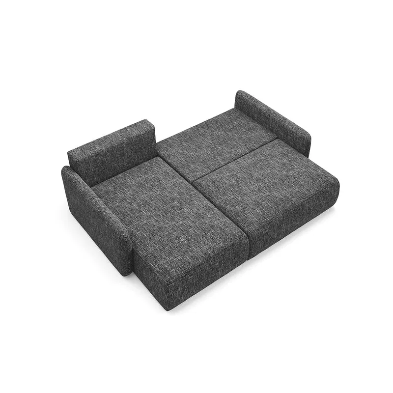 Canapé d'angle réversible et convertible 3 places avec coffre Lazare Gris foncé