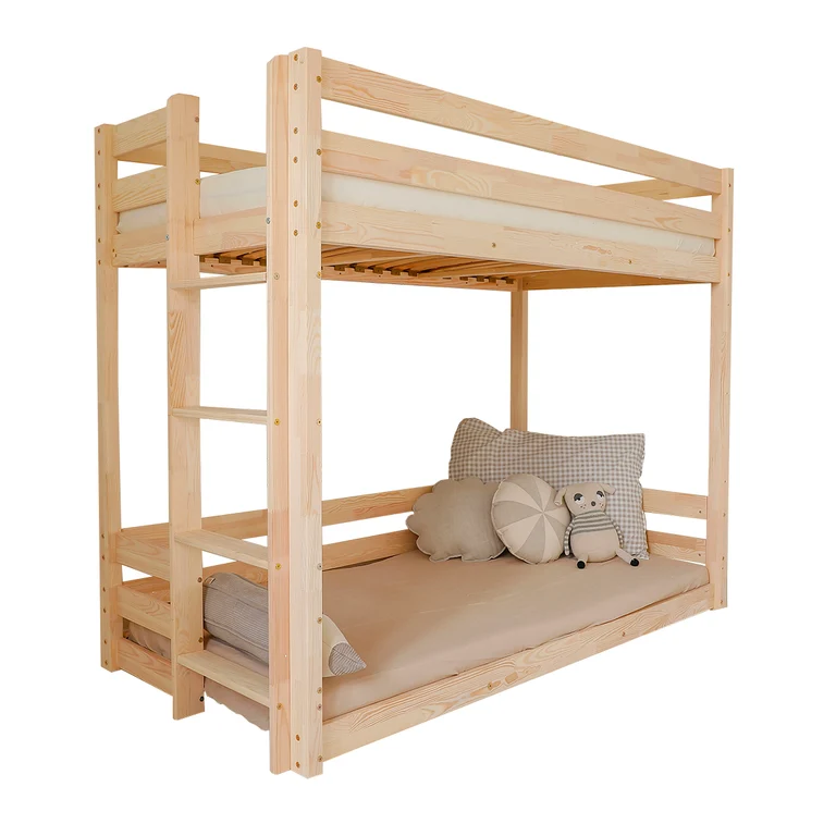 Lit superposé 90x200 au sol sommiers inclus Anaëlle Bois