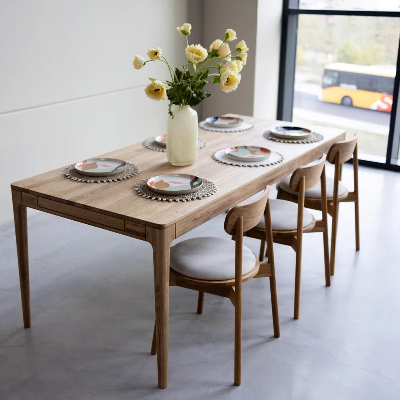Table à manger extensible en chêne massif BERGAMO | NordicStory