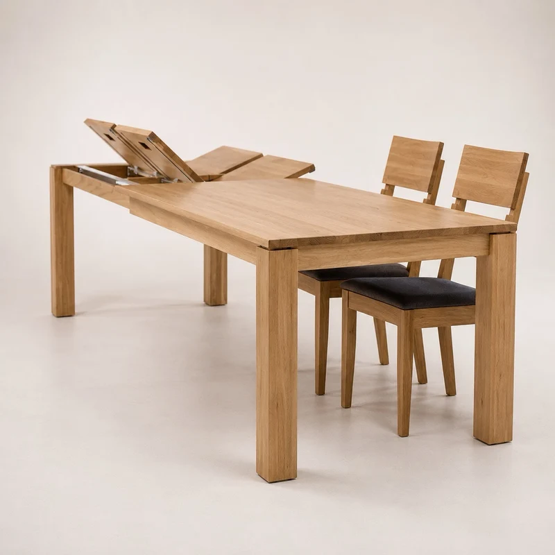 Table de salle à manger à rallonges en chêne massif LUX 2020 | VESKOR